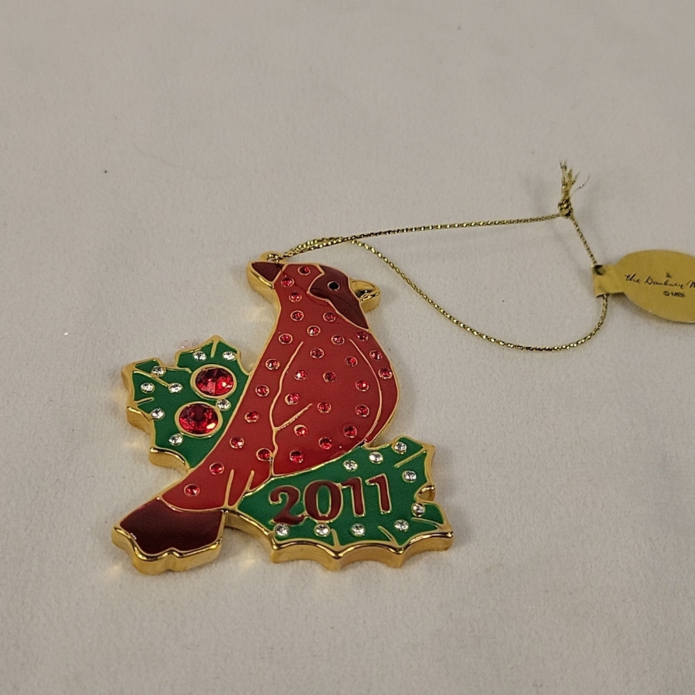 Danbury Mint Gold and Red Bird Ornament